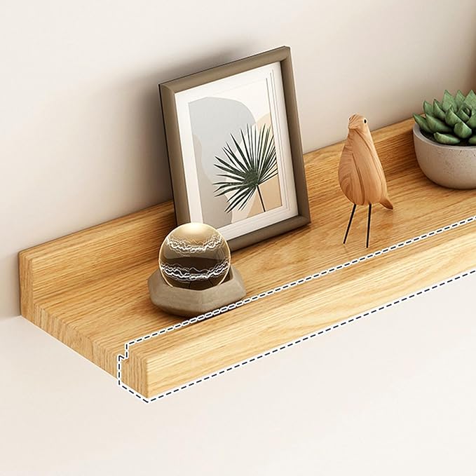 Wood Wall Mounted Shelf Bathroom Cosmetic Storage Stand Rack for Displaying Books and Decorative Items Office Decoration Shelf