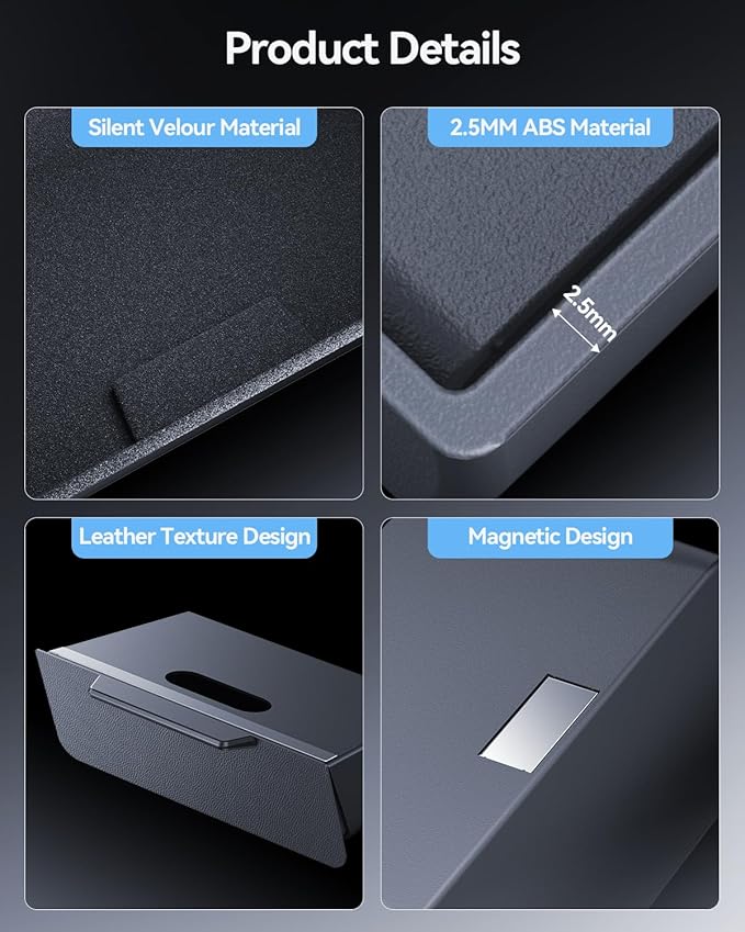 For 2014-2024 T oyota 4Runner Console Console Storage Drawer Magnetic Design Slides Smoothly - [100% Stable& Easy To Install] - Cubby Storage Box with Silent Flocking Felt - Thickened ABS Material