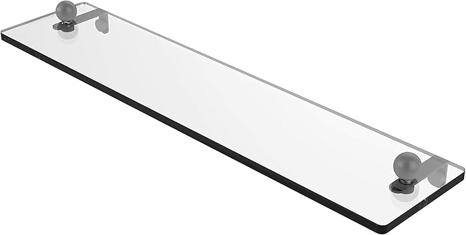 Allied Brass PR-1/22 22 Inch Vanity Beveled Edges Glass Shelf, Matte Gray