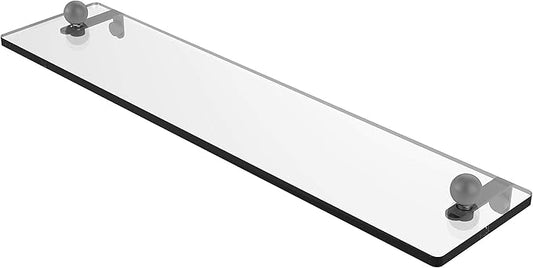Allied Brass PR-1/22 22 Inch Vanity Beveled Edges Glass Shelf, Matte Gray