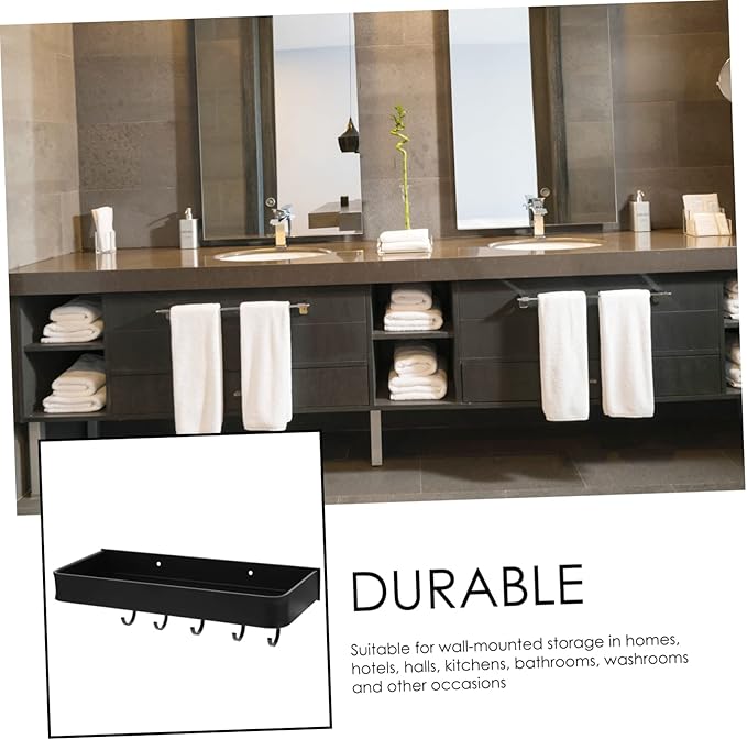 Bathroom Shelf Wall-Mounted Floating Holder Household Storage Rack with Strong Load-Bearing for Home Hotel Kitchen and Washroom Organization