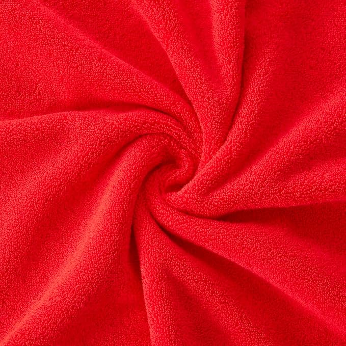 COZYART Red Bath Towels for Bathroom 2 Pcs, 27x54 Cotton Bath Towel Set Super Soft Highly Absorbent Durable 650 GSM Shower Towels for Daily Use