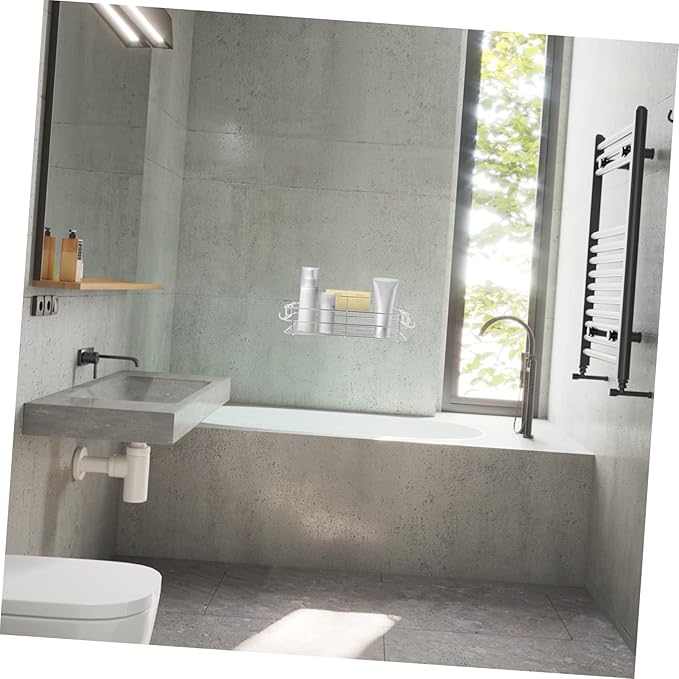 BESTYASH Wall Mounted Storage Rack Premium Stainless Steel Shelf for Bathroom Kitchen Punch Design for Organizing Toiletries Shampoo and Items for Maximum
