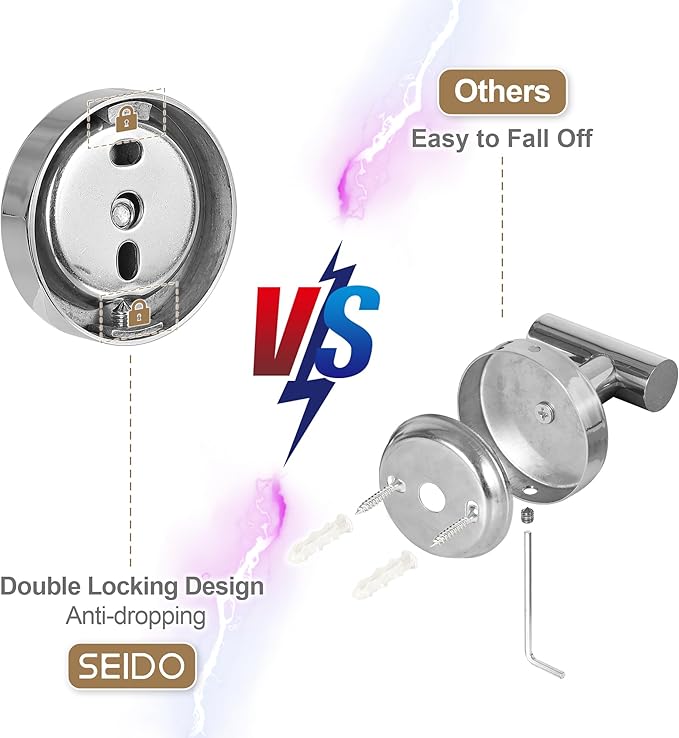 SEIDO Hand Towel Holder with 6.7" Usable Length, 304 Stainless Steel Towel Bar for Bathroom Wall, One-Piece Towel Racks for Bathroom Without Assembly, 9 Inch, Brushed Nickel