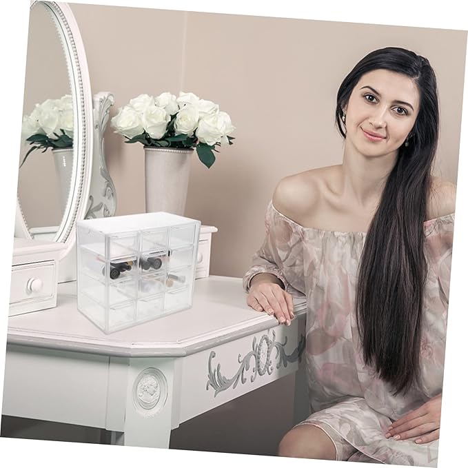 Multi Desk Organizer Storage Box with Removable Makeup Storage Organizer for Cosmetics Office Supplies and Crafts Stackable Storage Solution for Vanity and Desk Organization