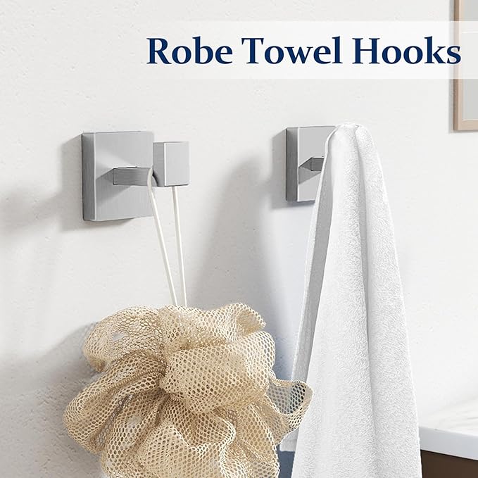 STWWO 20-Pieces Brushed Nickel Bathroom Hardware Set, 24 Inch Bath Towel Bar Set, Stainless Steel Towel Racks for Bathroom Wall Mounted