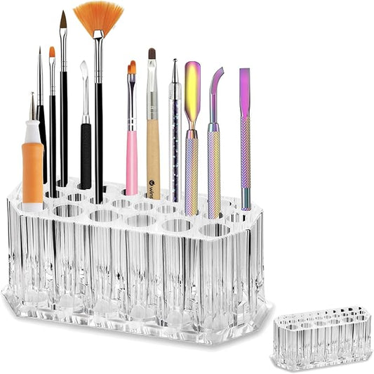 BY ALEGORY Acrylic Nail Art Tool Organizer Storage for Storing Pro Beauty Finger Nailcare Art Kit Tools Makeup Display Case Refillable Container Holder Organization