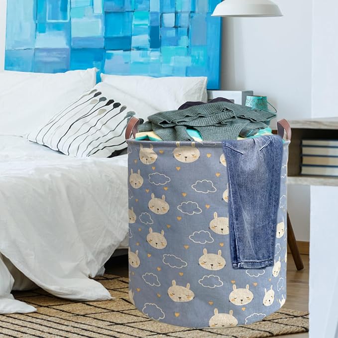 Collapsible Laundry Basket in Bedroom Waterproof Laundry Hamper in Bathroom Large Laundry Bag in College Dormitory Cloakroom Livingroom Nursery Toy Bin (Laundry Hamper-Bedroom-005)