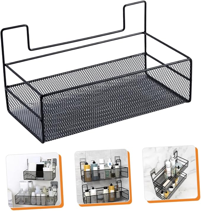 MAGICLULU Wall Mounted Bathroom Shelf Storage Basket No Drilling Medium Easy to Install for Organizing Towels and Bathroom Essentials