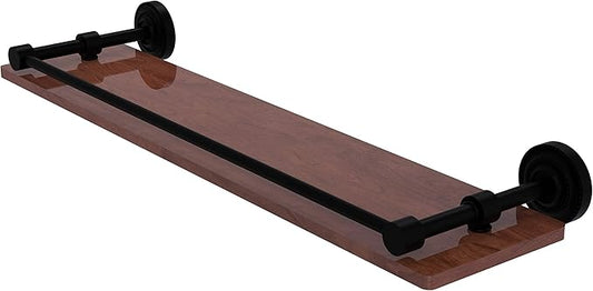 Allied Brass DT-1-22-GAL-IRW Dottingham Collection 22 Inch Solid IPE Ironwood Gallery Rail Wood Shelf, Matte Black