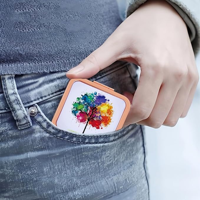 Compact Vanity Mirror for Men Women, Travel Makeup Mirror for Handbag Pocket Wallet, Portable Double-Sided Magnifying Cosmetic Mirror for Daily, Work, Business
