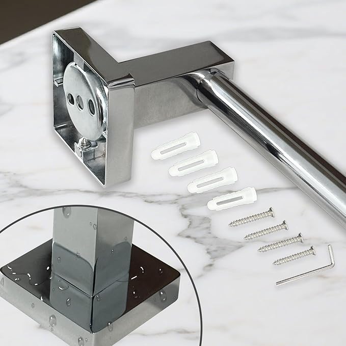 Stainless Steel Telescopic Towel Bar, Adjustable Bathroom Towel Rack for Wall Mount