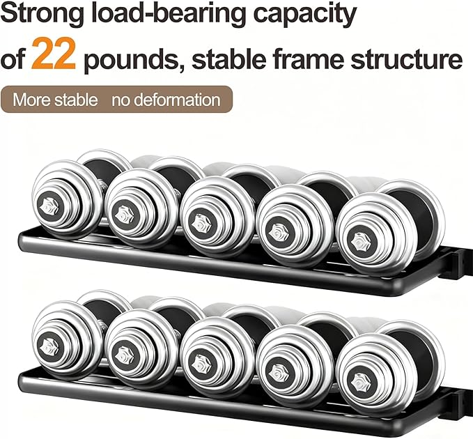 2 Pack Floating Shelves for Wall,Wall Folding Shelf Floating Shelves for Bathroom Black Floating Shelves with Thickened Aluminum Alloy, Rust-Proof for Bathroom Kitchen (Black)