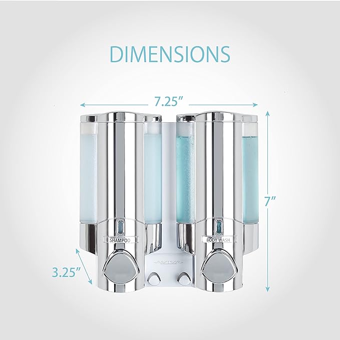 Better Living Products 76245-1 AVIVA Two Chamber Dispenser, Chrome
