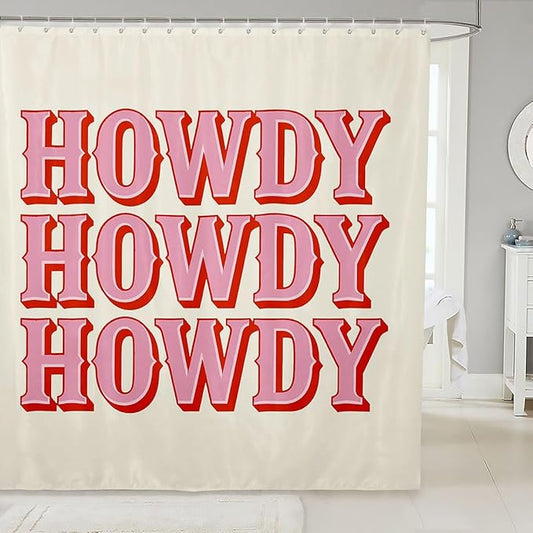 Feelyou Printed Bath Curtain Abstract Words Shower Curtain for Kids Boys Children Vintage Bathroom Shower Curtain Set Waterproof Decor Modern Art Pink Kids Bathroom Accessories 72"x72"