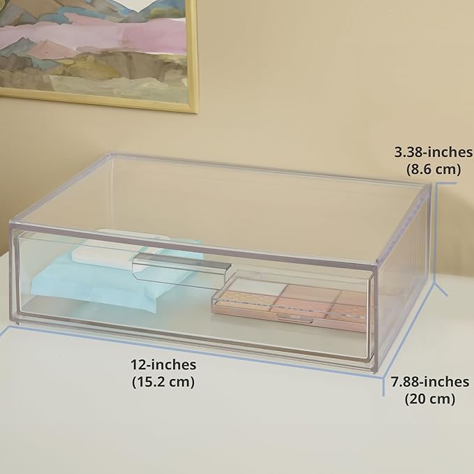 STORi Audrey Makeup Organizer & Drawer Bundle, Holder for Makeup Brushes, Palettes, & Beauty Supplies, Made in USA