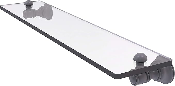 Allied Brass CL-1-22 Carolina Collection 22 Inch Glass Shelf, Matte Gray