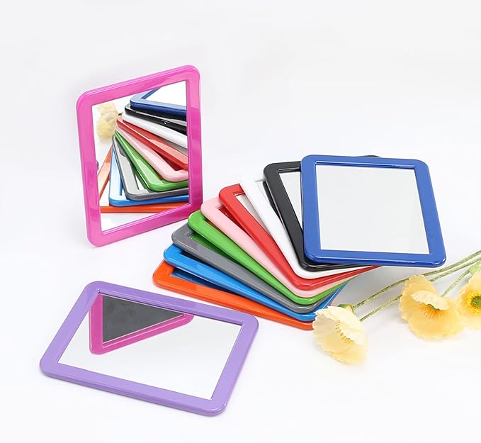 Locker Mirror Magnetic for Girls Locker, Pink 5" x 7" - Real Glass Magnetic Mirror for School Locker, Office, Home
