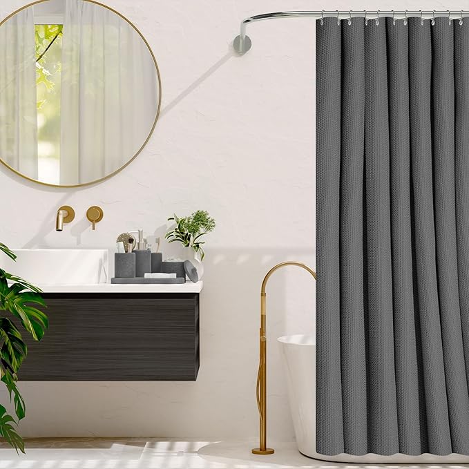 Clara Clark Grey Bathroom Set - Bathroom Sets with Shower Curtain and Rugs, 21PC Bathroom Accessory Set, Shower Curtain Set with Soap Dispenser & Toothbrush Holder