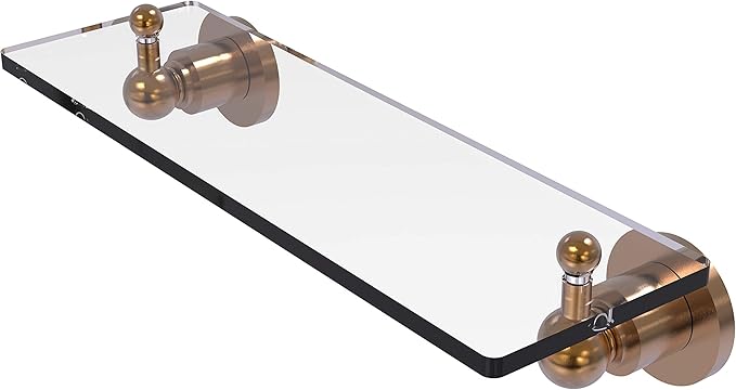 Allied Brass AP-1/16 Astor Place 16 inch Vanity Beveled Edges Glass Shelf, Brushed Bronze