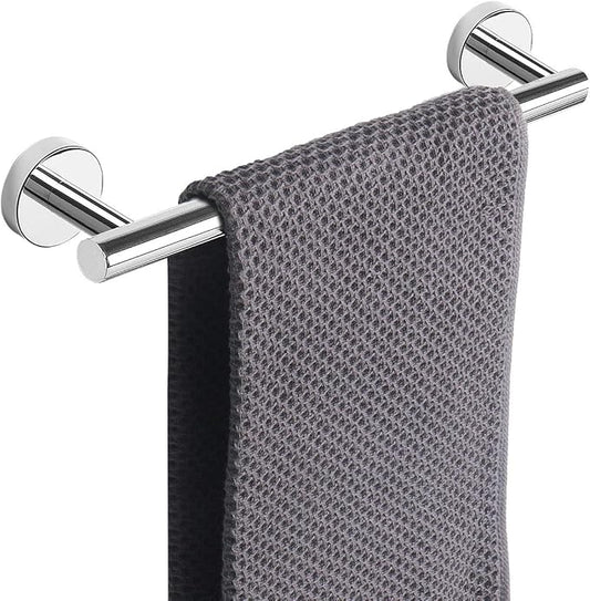 NearMoon Bath Towel Bar, Thicken Stainless Steel Shower Towel Rack Holder Wall Mounted for Bathroom, 9-lnch Overall Length-7-lnch Usable Hanging Space (1 Pack, Chrome Finish)