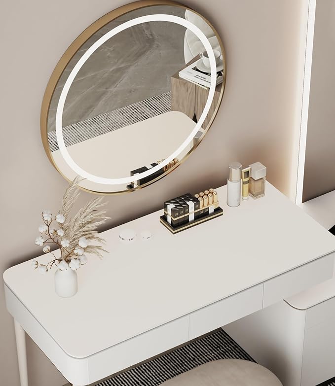 39.37"" * 15.7"" Large Makeup Mat for Vanity Top Protector,Cover Work Table Waterproof, Non-Slip Pad for Makeup Vanity. (Milk White)