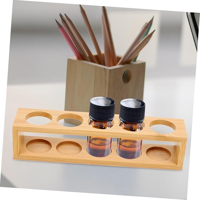 Display Rack Slot Organizer Storage Rack Essential Oils Tabletop Stand Bottles Vials