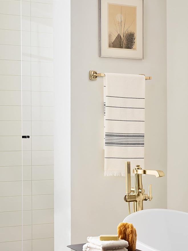 Amerock BH36093CZ | Champagne Bronze Towel Bar | 18 in (457 mm) Towel Rack | Stature | Bathroom Towel Holder | Bathroom Hardware | Bath Accessories