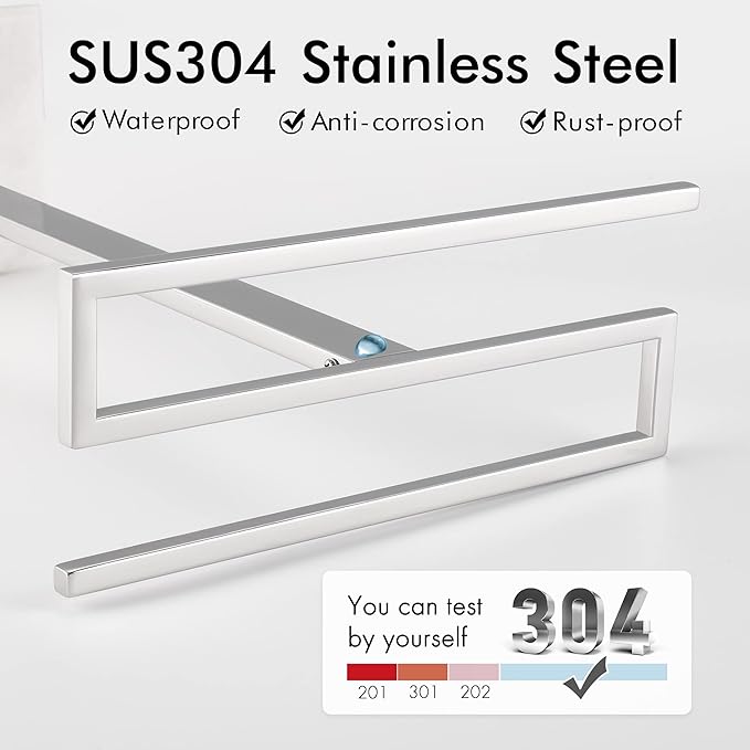 KES Hand Towel Rack Stand, Countertop Towel Rack Free Standing S-Shape Hand Towel Holder with Marble Base for Bathroom SUS304 Stainless Steel Polished Finished, BTH223