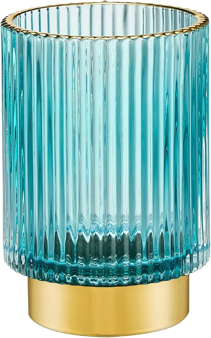 Makeup Brush Holder Organizer,Toothbrush Holders,Desk Pen Pencil Holder,Multifunctional Vintage Glass Brush Cup(A3-23-US)