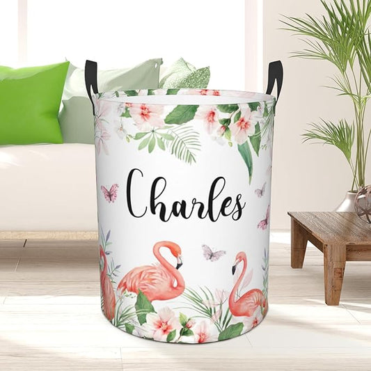 Custom Name Laundry Basket, Personalized Collapsible Laundry Hamper with Name for Bathroom Bedrooms, Customized Dirty Clothes Hamper Storage Basket Gifts for Kids Boys Girls Baby Men Women