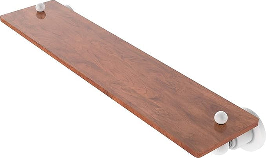Allied Brass AP-1-22-IRW Astor Place Collection 22 Inch Solid IPE Ironwood Wood Shelf, Matte White