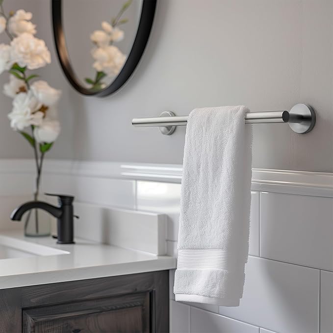 Bathroom Towel Bar, 16 Inch Towel Racks for Bathroom Wall Mounted, Heavy Duty Bathroom Towel Holder Organizer, Stainless Steel Home Modern Towel Rod, Brushed Nickel