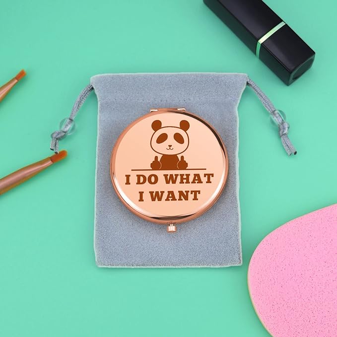 Panda Lover Gifts Panda Gifts for Girls Compact Makeup Mirror for Friend Funny Gifts for Women Birthday Gift for Panda Lovers Animal Lovers Gift Thank You Gifts Folding Makeup Mirror Christmas