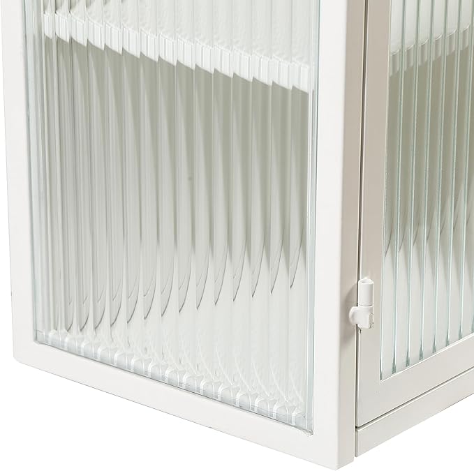Medicine Cabinet, 27.56" Glass Doors Modern Two-Door Wall Cabinet with Three-Tier Storage for Entryway Living Room Bathroom Dining Room Bathroom Cabinet Kitchen (White3)