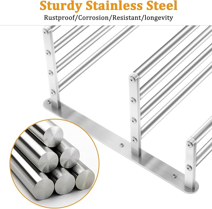3 Tier Towel Racks for Bathroom Wall Mounted, 24 inch Bathroom Shelf with Towel Bar, Brushed Nickel Shelves for Towels, Stainless Steel Modern Silver Multi Holder