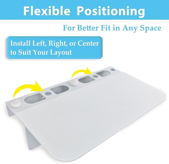 Metal Outlet Shelf Wall Holder for Decora (Standard Rectangle) Outlets - Bathroom & Kitchen Organizer with Cord Storage,Quick Install for Echo Dot Smart Home Toothbrush Holder Smart Speaker Cell Phone