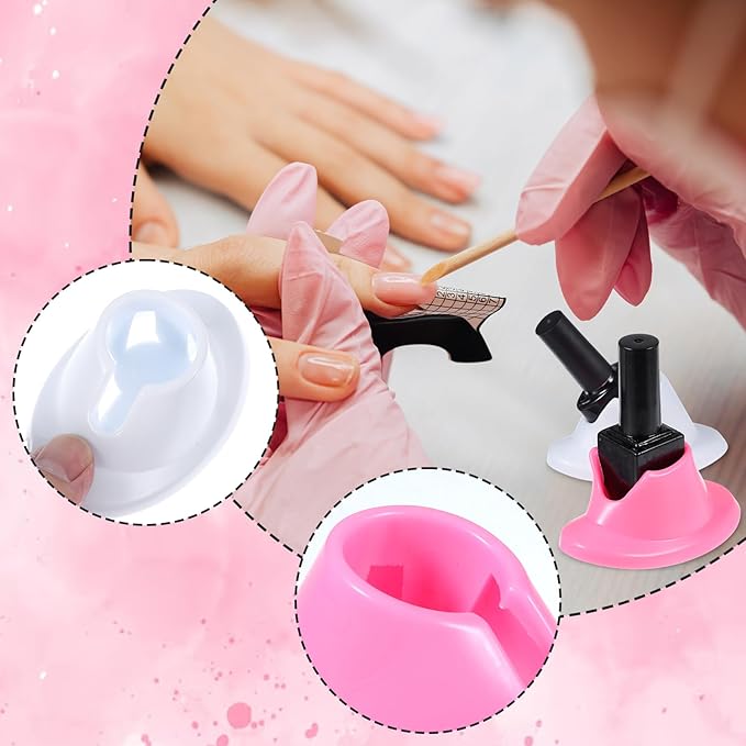 2 Pieces Soft Rubber Nail Polish Bottle Holder Spill-proof Storage Rack Display Stand Durable for Nail Salon Foot and Hand Care Display Art Tools