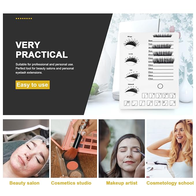 Beaupretty Eyelash Display Board Lash Extension Tray Grafting Tool for Beauty Salon and Home Use 8.26X5.78 Inch Eyelash Extension Holder Organizer