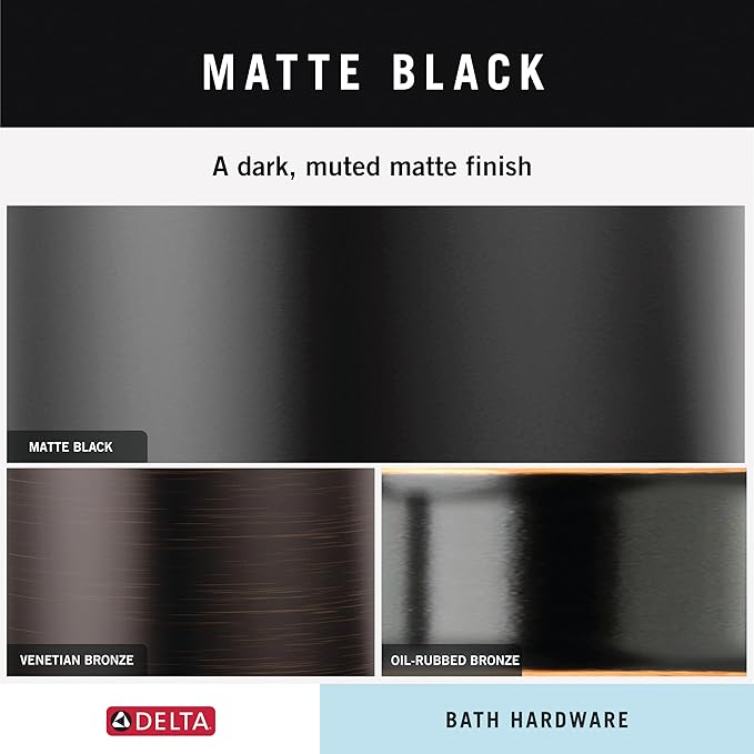 DELTA FAUCET Rubber Limited 77624-BL Stryke 24-in Wall Mount Towel Bar Bath Hardware Accessory in Matte Black
