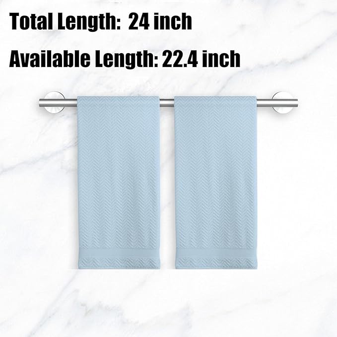 Newfun 24 Inch Brushed Nickel Bathroom Towel Holder, 2Pcs Towel Bar for Bathroom Rod Classic SUS304 Stainless Steel Towel Racks Wall Mounted