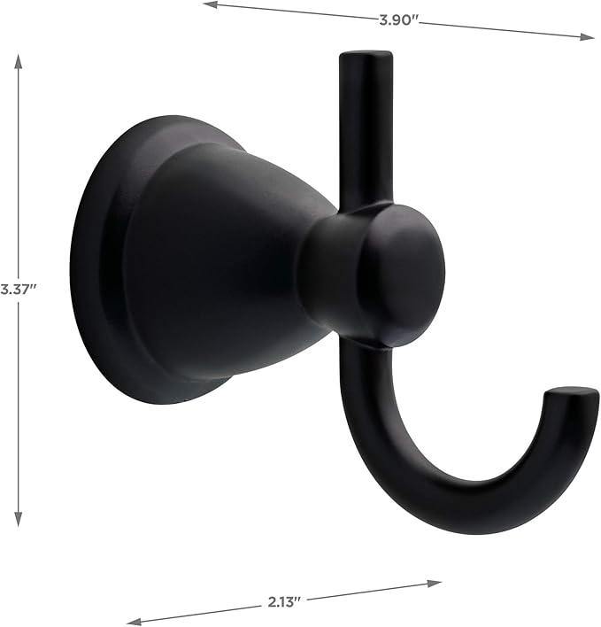 Franklin Brass Kinla 5-Piece Bathroom Set Matte Black 18" and 24" Towel Bar Racks, Toilet Paper Holder, Ring, Hook KIN5PC-MB