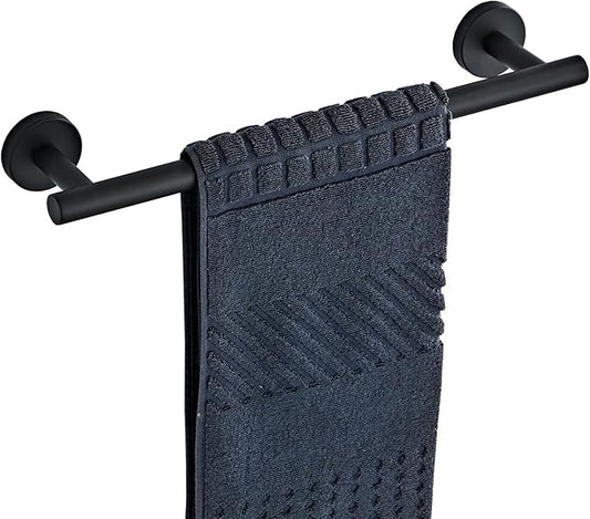 Bathroom Towel Bar, 12-Inch Towel Rack for Bathroom Wall Mounted, Matte Black Thicken SUS304 Stainless Steel Towel Rod Modern Home Decor (Total Length 14-Inch)