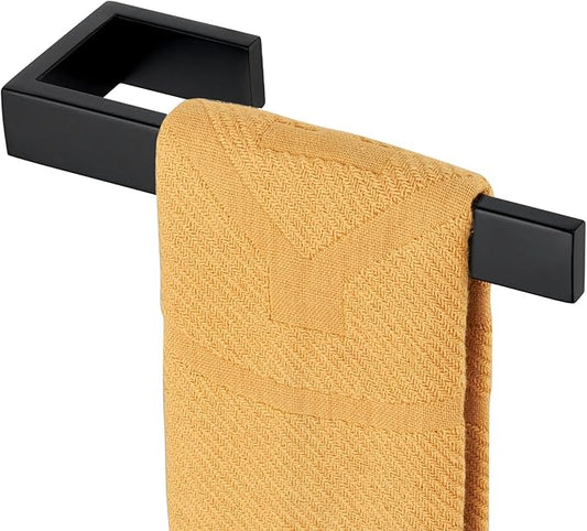 KOKOSIRI Hand Towel Bar Matte Black Bathroom Towel Holder Wall Mounted Kitchen Towels Shelf Bath Accessories Stainless Steel, B3009BK