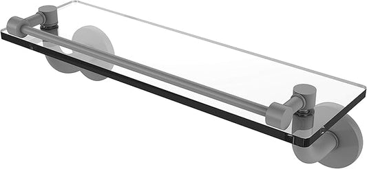 Allied Brass RM-1-16-GAL Remi Collection 16 Inch Vanity Gallery Rail Glass Shelf, Matte Gray