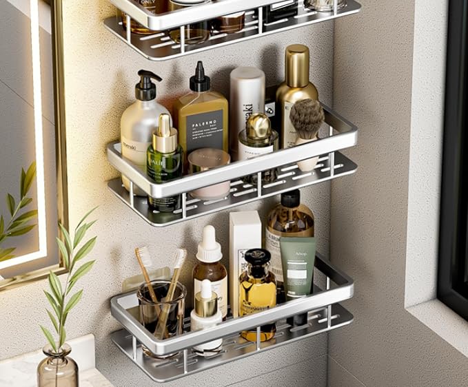 Shelf, Bathroom Vanity, Storage, Three-Layer Thickened-Patch Square Basket