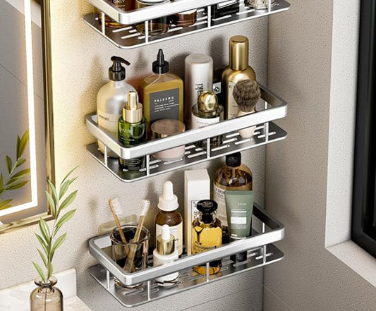 Shelf, Bathroom Vanity, Storage, Three-Layer Thickened-Patch Square Basket