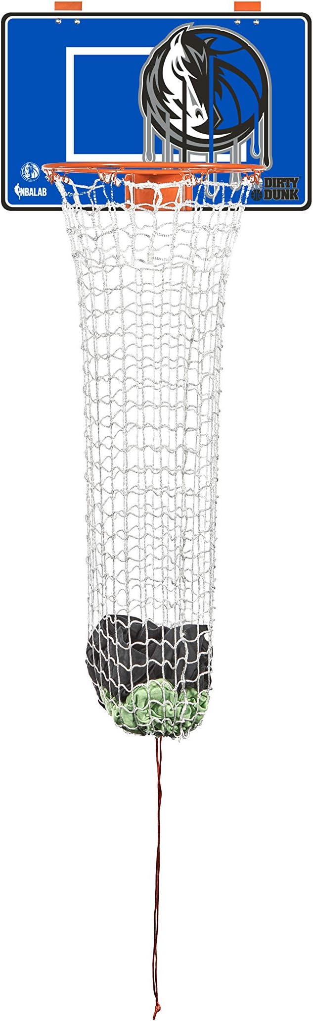 The Dunk Collection Dirty Dunk Over-The-Door Basketball Hoop Laundry Hamper, Dallas Mavericks, NBA