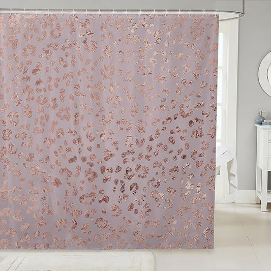 Girls Bathroom Curtain Women Pink Leopard Print Shower Curtain Luxury Safari Cheetah Print Bath Curtain for Teens Kids Stalls Bathtubs Decor Wild Animal Theme Waterproof Fabric Curtain 72"x78"