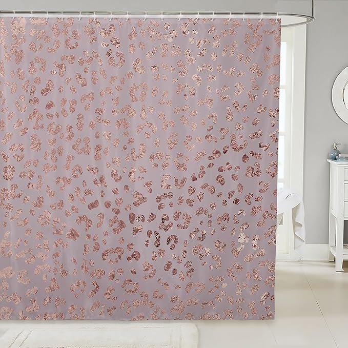 Luxury Pink Leopard Print Bathroom Curtain - 72"x72" Waterproof Fabric - Safari Cheetah Print - Wild Animal Theme - Perfect for Teens, Kids, and Stalls